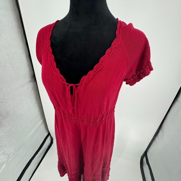 Max Studio Babydoll Y2K Dress Womens Size M Milkmaid Tiered Lightweight Knit Vtg - Picture 3 of 7